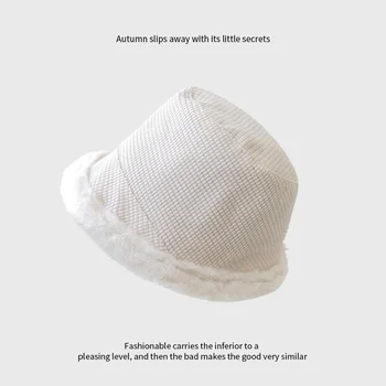 Kadife Kova Şapka Kadın Panama Şapka 2022 Sonbahar Kış Peluş Kalınlaşmış Sıcak Balıkçı Şapka Adam Güneşlik gorro con orejas MZ400