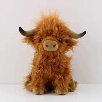 27CM Yayla İnek peluş oyuncak Yumuşak Oyun Figürü Dolması Bebek Sevimli Yayla Sığır İnek Peluş Yastık Çocuklar için Hayranları noel hediyesi