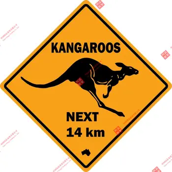 Komik Yarış Etiket Etiket Oto Motosiklet Avustralya Yol İşareti Kanguru Yarış Kask Dizüstü Çıkartmalar