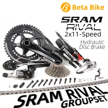 SRAM RIVAL 22 2x11 Hız GXP Hidrolik disk fren Groupset 50x34 T 53x39 T 170mm 172.5 mm Yol Bisiklet Bisiklet Kiti