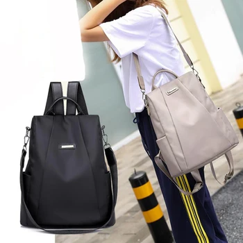 Kadın seyahat sırt çantası Seyahat Çantası, Anti-Hırsızlık Oxford Kumaş Sırt Çantası Siyah Çok Fonksiyonlu Su Geçirmez Büyük Kapasiteli Çanta Schoolbag