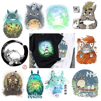 Japonya Anime komşum Totoro yama demir on ısı Transferi çıkartmalar çocuklar İçin Giysi T-shirt demir-On Transferler vinil Aplike