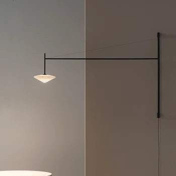 Iskandinav tasarımcı duvar lambası Siyah Salıncak Kolu Lamba Basit Sanat stüdyosu lamba Ev Yatak Odası Başucu Çalışması Okuma Fişi duvar lambası