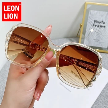LeonLion Lüks Vintage Güneş Kadınlar 2022 Marka Tasarımcısı Degrade Lens Sürüş güneş gözlüğü UV400 Oculos De Sol Feminino