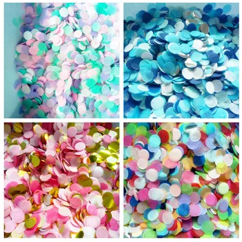 2.5 10 g / torba Kağıt Konfeti Mix Renk Düğün Doğum Günü Partisi Dekorasyon için Yuvarlak Doku Temizle Balonlar Masa Süslemeleri