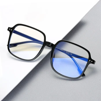 Moda Büyük Boy Kare Kadın Gözlük Çerçeve Vintage Temizle Anti-Blu-Ray Tam Çerçeve Gözlük Erkekler Optik Bilgisayar Gözlüğü