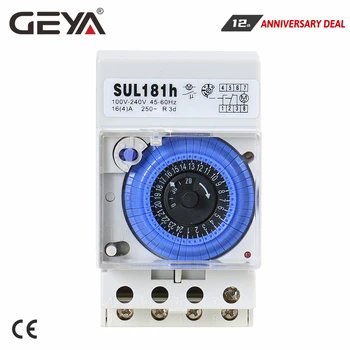 GEYA SUL181h Din Ray Analog Mekanik Zamanlayıcı Anahtarı 30 Dakika Programmable110V 220 V Zamanlayıcı
