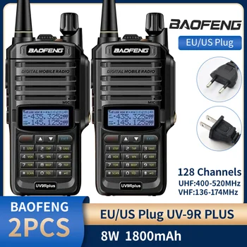 1/2PCS Baofeng UV-9R plus 400-520MHz Çift Bant VHF UHF Talkie 10W su Geçirmez Walkie Taşınabilir Verici Ham IP68 İki Şekilde Radyo
