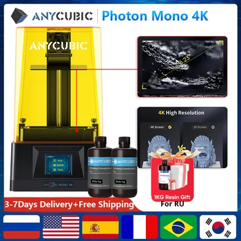 ANYCUBIC 3D Yazıcı Foton Mono 4K UV Reçine 3d Yazıcılar 6.23 inç 4K Tek Renkli Ekran impressora 3d Canlı Detaylar 132 * 80*165mm