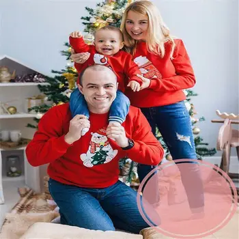 Aile Noel Bayan Erkek Çocuklar Noel Baba Üstleri Rahat Kazak Hoodie Sıcak Noel Elk pamuklu kazak Sonbahar Giysileri