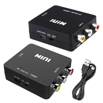 1080P RCA AV HDMI uyumlu Kompozit Adaptör Dönüştürücü AV2HDMI Ses Video Kablosu CVBS AV Adaptörü İle USB kablosu