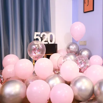 100 Adet Metal Balonlar Pembe Balon Doğum Günü Partisi Malzemeleri Düğün Dekorasyon Bebek Duş Helyum Topları Hava konfeti balonları
