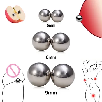 1 Çift Manyetik Meme Piercing Kadınlar için Topları Sahte Piercing Klitoris Esaret Seksi Vücut Piercing Çift için Seks Oyuncakları Çift için