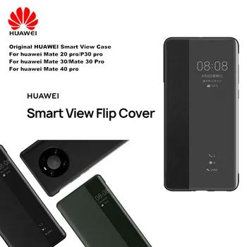 Orijinal Huawei Akıllı Görünüm Kapak Telefon koruma kapağı Mate 30/30 Pro / Mate 40/40 Pro / Mate 40 Pro + Flip case Otomatik Uyku
