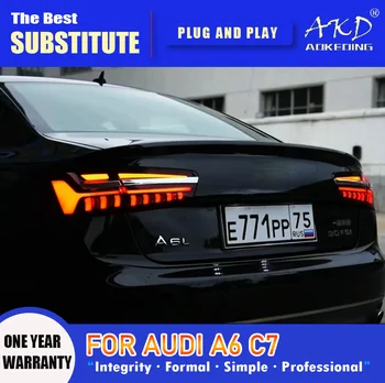 AKD Kuyruk Lambası Audi A6 C7 led arka lambası 2012-2016 A6L Arka Sis Fren Dönüş Sinyali Otomotiv Aksesuarları