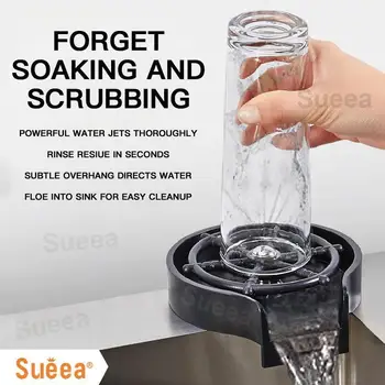 Sueea ® Durulama Basın Tipi Otomatik Temizleyici Yüksek Basınçlı Su Cam Durulama Bar Kahve Dükkanı Temizleme Araçları Dropshipping