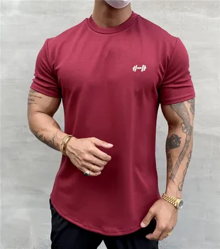 2022 yeni Marka Spor T-shirt Spor Erkekler T Gömlek Açık Slim fit Streetwear Gevşek Yarım Kollu Erkek Yaz Vücut Geliştirme Tee Tops