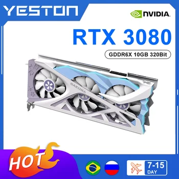 YESTON Yeni RTX 3080 rtx 3080 10G 10GB Grafik Kartı DDR6X 320bit Oyun Ekran Kartı RGB GeForce Masaüstü NVIDIA GPU ekran Kartı
