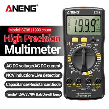ANENG SZ08 Dijital Multimetre Ultra-ince depolama Profesyonel Multimetro Oto Voltmetre AC DC 220 V Direnç Tutamak Test