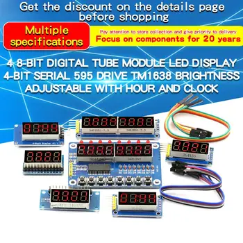 1 ADET 4-Bit 8-Bit 74HC595 Dijital Tüp modül LED Ekran Dört Bit Seri Sürücü TM1638 Parlaklık Ayarlanabilir Saat Noktası
