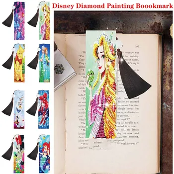 Disney Çizgi Film Karakteri Elmas Boyama Imi Özel Şekilli Prenses Mickey Deri Püskül Kitap Işaretleri Mozaik El Sanatları Hediye