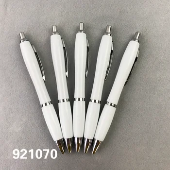 Düşük fiyat Toptan Tükenmez Kalem özel logo ısı transferi boş beyaz kalem 100 ADET