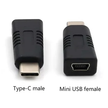 Mini USB Dişi Tip C Erkek Adaptör Mini T Tipi Dişi Veri Kablosu şarj Adaptörü