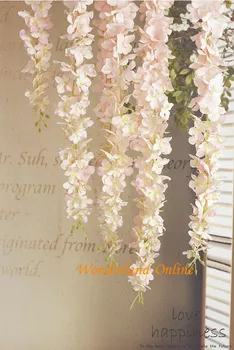 100 ADET Yapay Ortanca Wisteria Çiçek DIY Simülasyon Düğün Kemer Kare Rattan Duvar Asılı Sepet Uzatma Olabilir