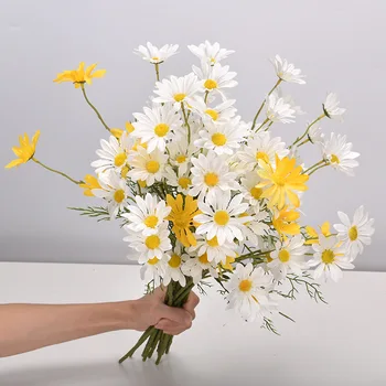 1 adet Beyaz Papatya Krizantem Simülasyon Doğal Küçük Papatya Cosmos Düğün Ev Fotoğraf Dekorasyon Sahne Simülasyon Çiçek