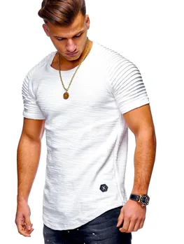2681-R-T-shirt erkek kısa kollu yaz 2019 yeni yarım kollu gömlek yuvarlak boyun gevşek rahat dip gömlek