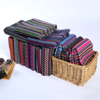 Jakarlı Etnik Perde pamuk keten kumaş tekstil patchwork masa örtüsü kanepe dikiş el sanatları malzeme bez çanta kumaş doku