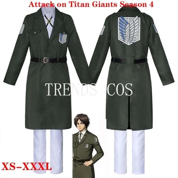 Anime AOT Titan Giants Sezon 4 Cosplay Kostüm Ordu Yeşil Ceket Pelerin Pelerin Kolordu Eren Levi Kıyafetler Siper