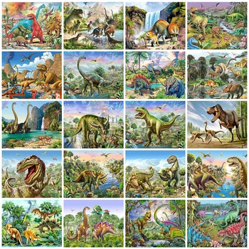 EverShine 5D Elmas Boyama Dinozor Tam Kare Elmas Nakış Hayvan Çapraz Dikiş Mozaik Satış Ev Dekorasyon