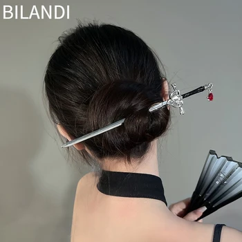 Bılandı moda takı Sward Saç Tokası Metal Barrette Klip Tokalar Kadınlar İçin saç aksesuarları Düğün Saç Tasarım Araçları