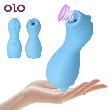 OLO 7 Hızları Meme Emme Vibratör Kadınlar için Klitoris Enayi Stimülatörü Oral Seks G-spot Titreşimli Yetişkin Seks Oyuncakları 18