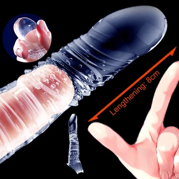 Penis Kollu Genişletici Kullanımlık Prezervatif Yetişkin Seks Oyuncakları Erkekler için Dick Büyütücü Gecikme Boşalma Penis Büyütme Seks Shop