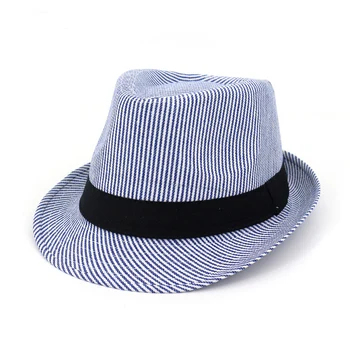 Moda Erkek Kadın Çizgili Fedoras Şapka Caz Parti Resmi silindir şapka Unisex Güneşlik Şapka Plaj Kap Yetişkinler için GH-815