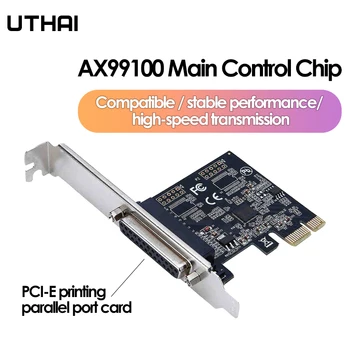 UTHAI Bilgisayar Bileşeni Adaptörü AX99100 Çip PCIe Paralel Port Kartı PCI-E Paralel Port Kartı 25-pin Yazıcı Genişletme Kartı