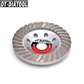 DT-DIATOOL Dia 125mm / 5 inç Elmaslı Turbo Sıralı çanak taşlama taşı Diskleri Beton Tuğla Sert Taş