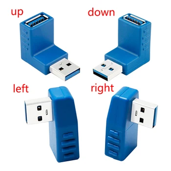 USB2. 0 USB3. 0 Tip A Erkek dişi konnektör Fiş Adaptörü USB 3.0 Dönüştürücü Esnek Yukarı Aşağı Sağ Sol Tasarım