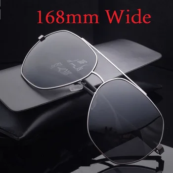 Vazrobe (168mm) Büyük Boy Güneş Gözlüğü Erkekler Polarize Yağ Yüz Sürüş güneş gözlüğü Adam Aynalı Parlama Önleyici UV400 Sunglass Erkek