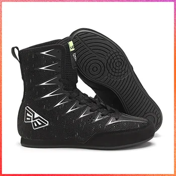 Çocuk Yüksek Top Boks Sanda Ayakkabı Boyutu 33-39 Ultra Hafif Mücadele Eğitim Sneakers Kadınlar Nefes Örgü Spor Düz Ayakkabı