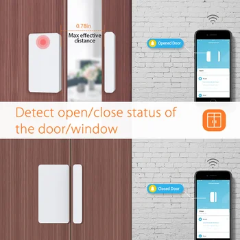 Tuya ZigBee Kapı Bağlantı Sensörü Yatak Odası Kablosuz ABS Pil Kumandalı Pencere Kapalı Açık Dedektörü Cep Telefonu