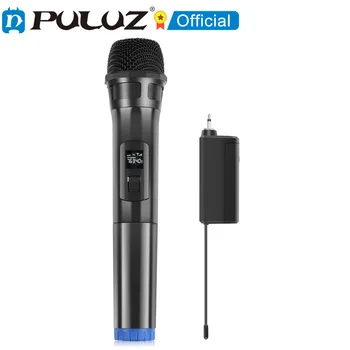 PULUZ UHF Kablosuz Dinamik Mikrofon LED Ekran Desteği Çoklu Ses Sistemleri Hoparlörler Amplifikatörler kablosuz mikrofon Sistemi