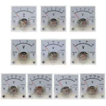91C4 DC Voltmetre Analog Panel Gerilim Metre Mekanik İşaretçi Tipi 3/5/10/15/20/30/50/100/150 / 250V 35ED