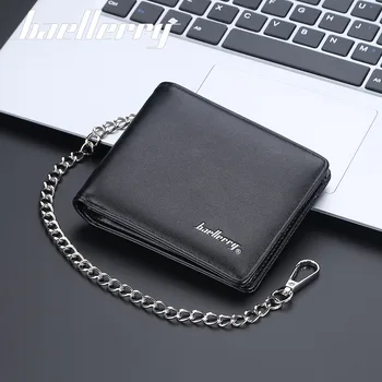 Baellerry yeni erkek küçük cüzdan basit çoklu kart cüzdan zinciri anti-hırsızlık cüzdan toptan