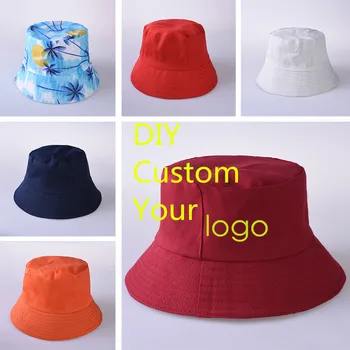 Fabrika Fiyatı! Yeni Özel LOGO Tasarım Kova Şapka Erkek Kadın Yaz Çift taraflı Kap K Pop Bob Şapka Gorros Balıkçılık Balıkçı Kap