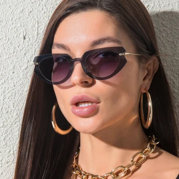 2021 Yeni Moda Modern renkli güneş gözlükleri Kadınlar Marka Vintage Kedi Gözü güneş gözlüğü Erkekler Serin Hip Hop Shades Kadın Oculos Feminino
