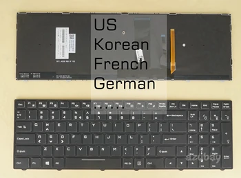 ABD Kore Fransız Alman Klavye İçin Clevo P950HP3 P950HP6 P950HR P950RF P955EP6 P955ER P955ET1 P955ET3 P955HP6 RGB Arkadan Aydınlatmalı