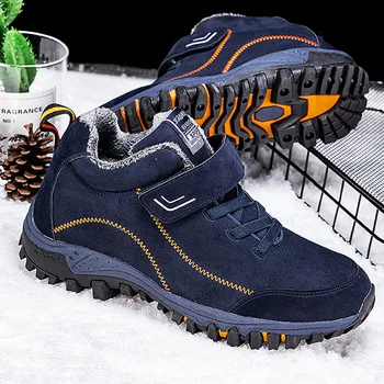 moda Erkekler Sıcak Kış Kar Botları Kadın kaymaz Çizmeler Erkekler Rahat iş ayakkabısı Sneakers Yüksek Top yarım çizmeler + AA